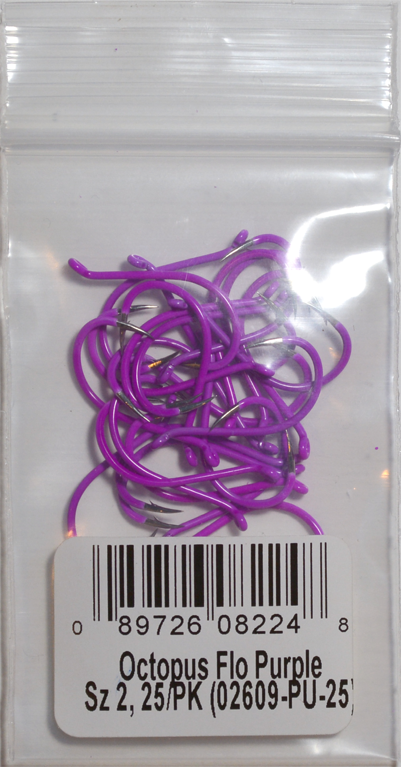 Gamakatsu Fluorescent Purple Octopus Hooks, 25/pk