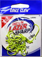 Eagle Claw Lazer Sharp Octopus Hooks Chartreuse (L2CHU)