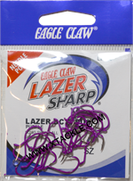 Eagle Claw Lazer Sharp Octopus Hooks Purple (L2PUUH)