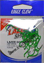 Eagle Claw Lazer Sharp Octopus Hooks Lime Green (L2LGUH)