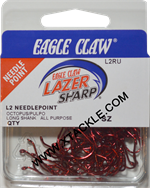 Eagle Claw Lazer Sharp Octopus Hooks Metallic Red (L2RUH)