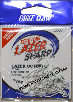 Eagle Claw Lazer Sharp Octopus Hooks Glow (L2GLUH)